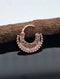 14k Hammered Textured Septum Clicker White Diamonds